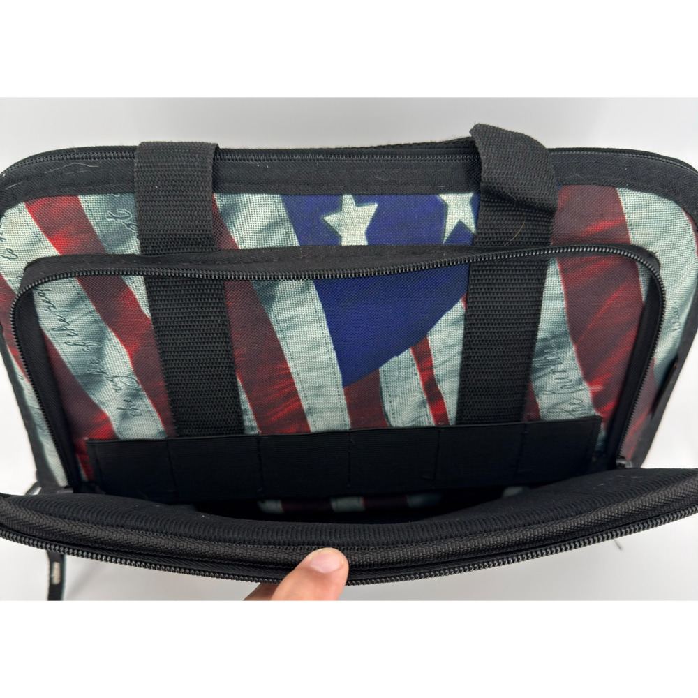 Allen Soft Pistol Case USA Flag Patriotic Handgun Range Bag Zipper Padded - Picture 5 of 11